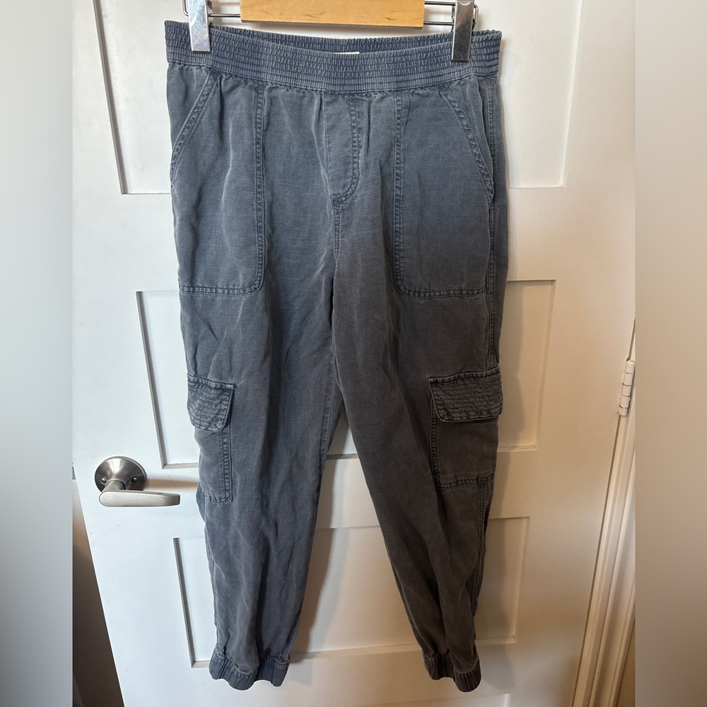 Cynthia Rowley- Charcoal Blue Cargo Pants (short) - Relaxed Utility Style